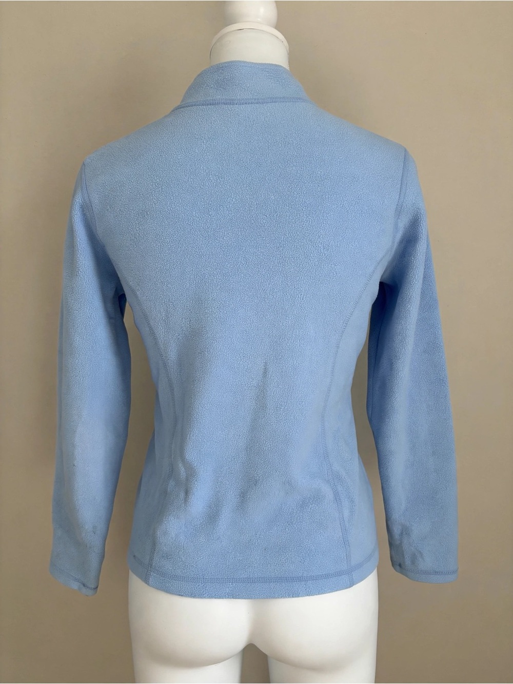 LL Bean Trail Fleece Jacket Women S Small Blue Full Zip Mock Neck Pocket - Picture 2 of 5